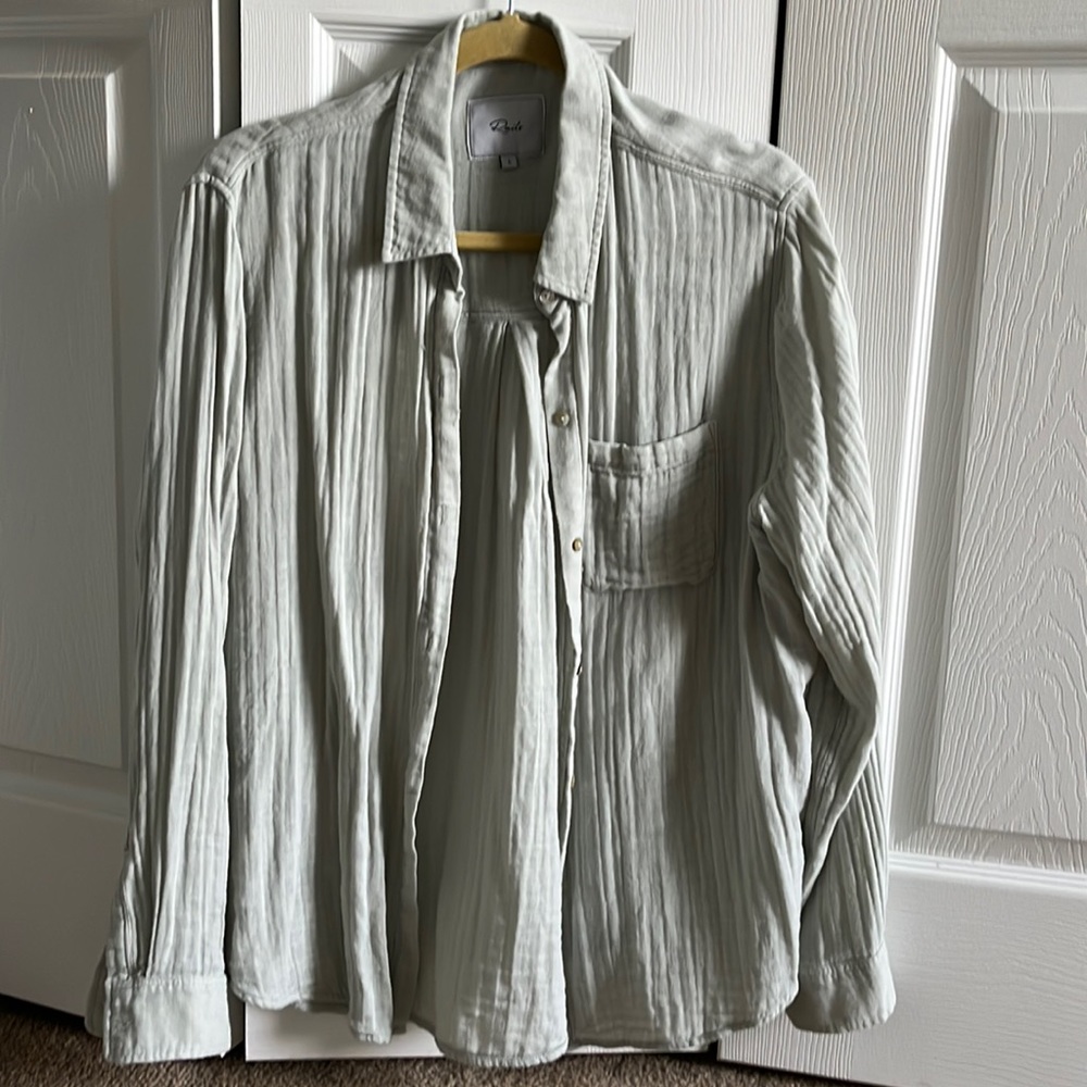Rails women’s large long sleeve button down seafoam green top blouse